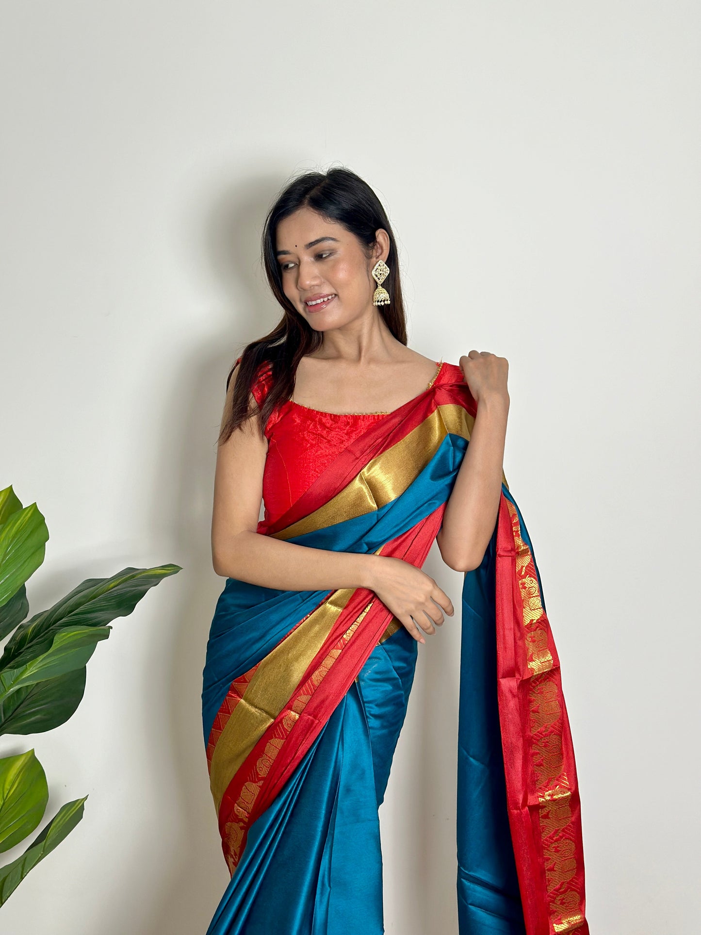 Vibrant Blue Handwoven Silk Saree