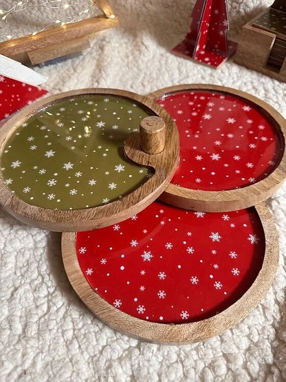 3 Layered Wooden Platter