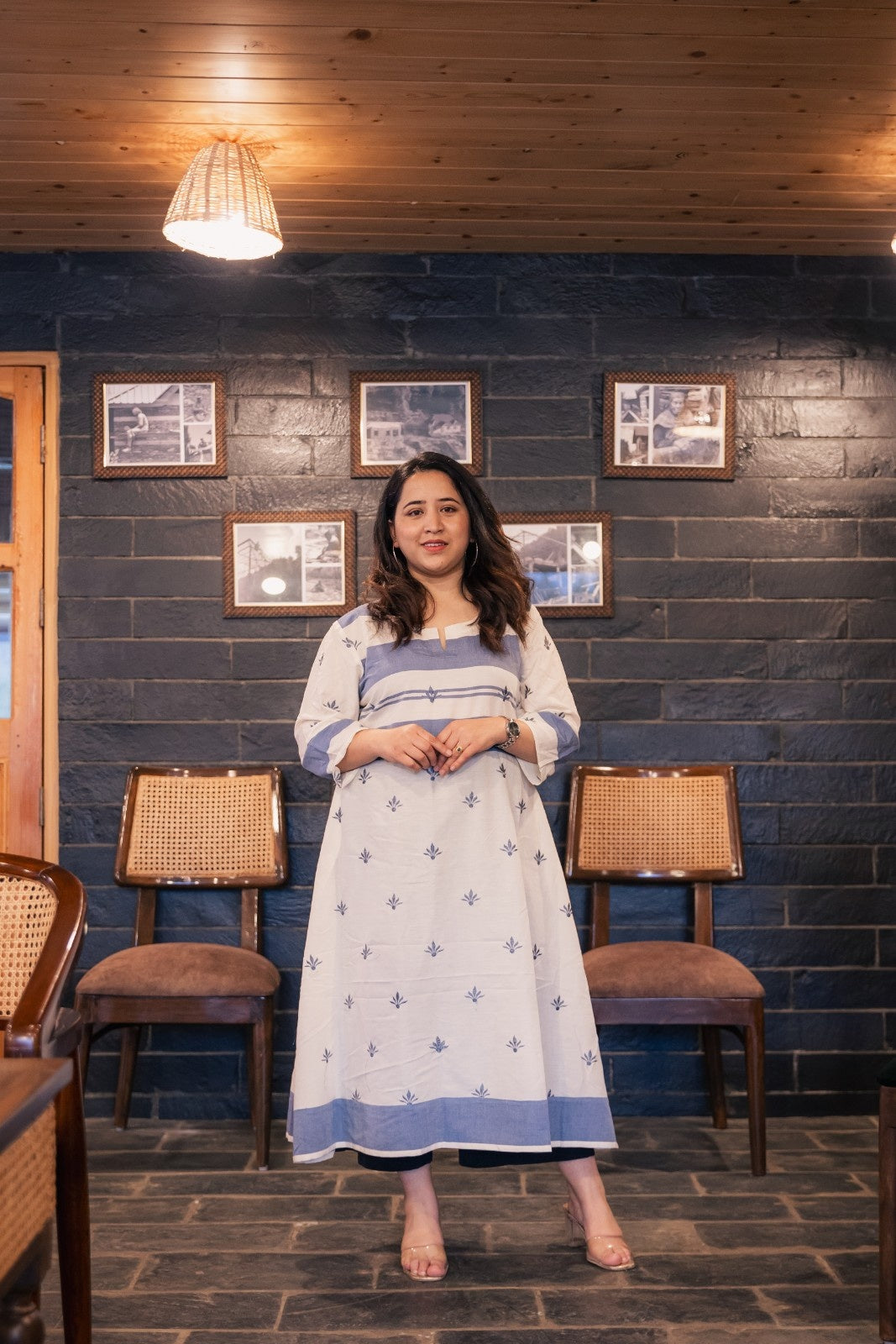 Saiya Handloom Embroidered A-line Kurta