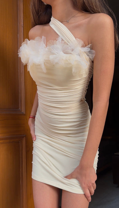 3D Flowers Padded Dress