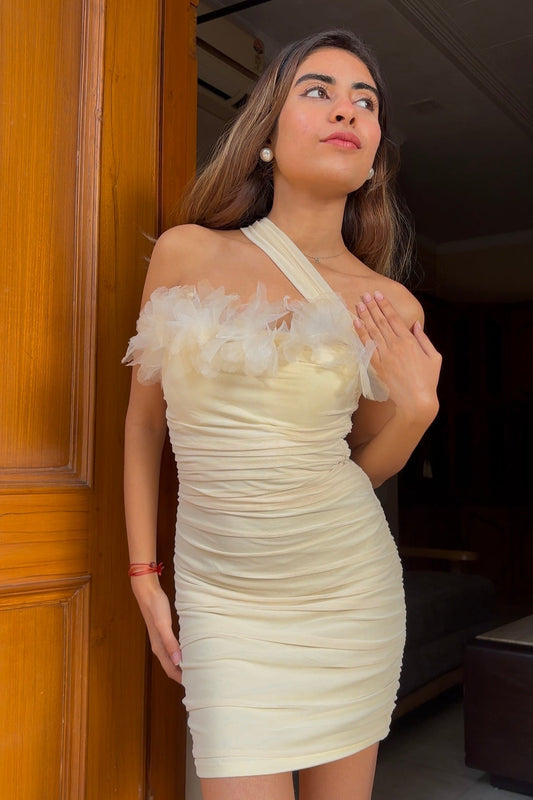 3D Flowers Padded Dress