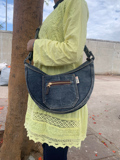 Denim Luna Hobo Bag