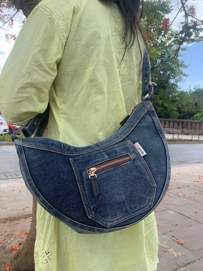 Denim Luna Hobo Bag