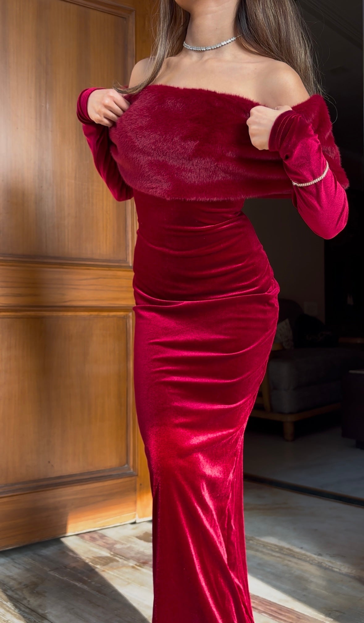 Cathy Candlelight Off-Shoulder Dress