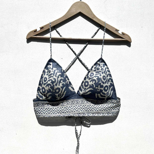 Leaf Print Cotton Bralette