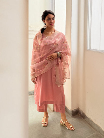 Blush Pink Embroidered Kurta Set