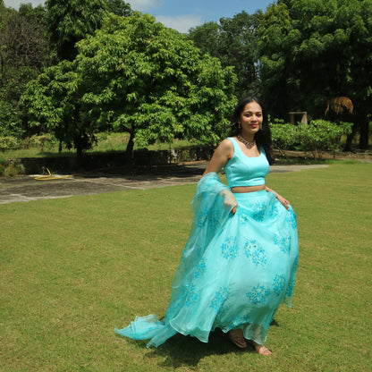 Hydrangea Lehenga