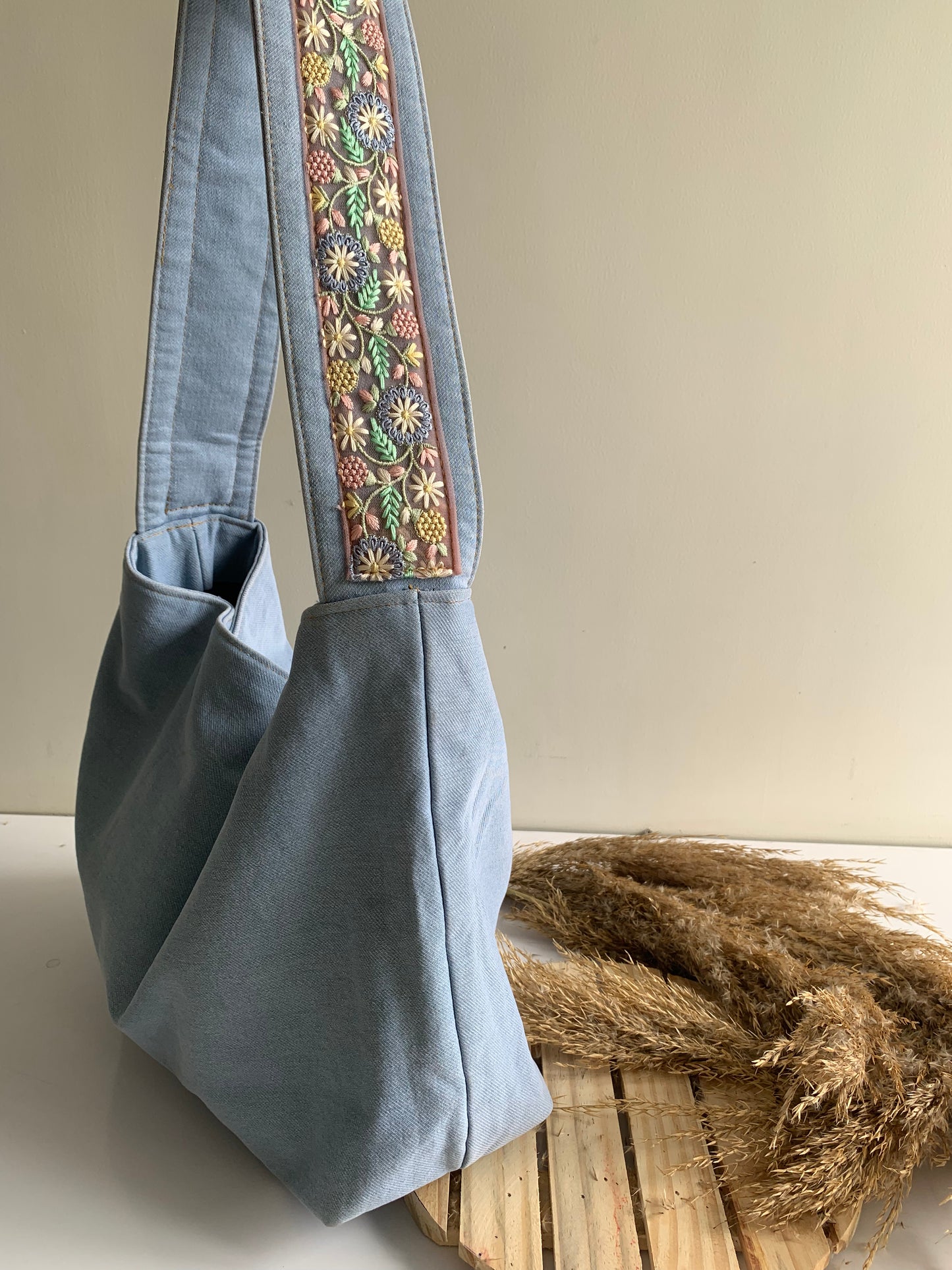 Swift Sack Denim Shoulder Bag