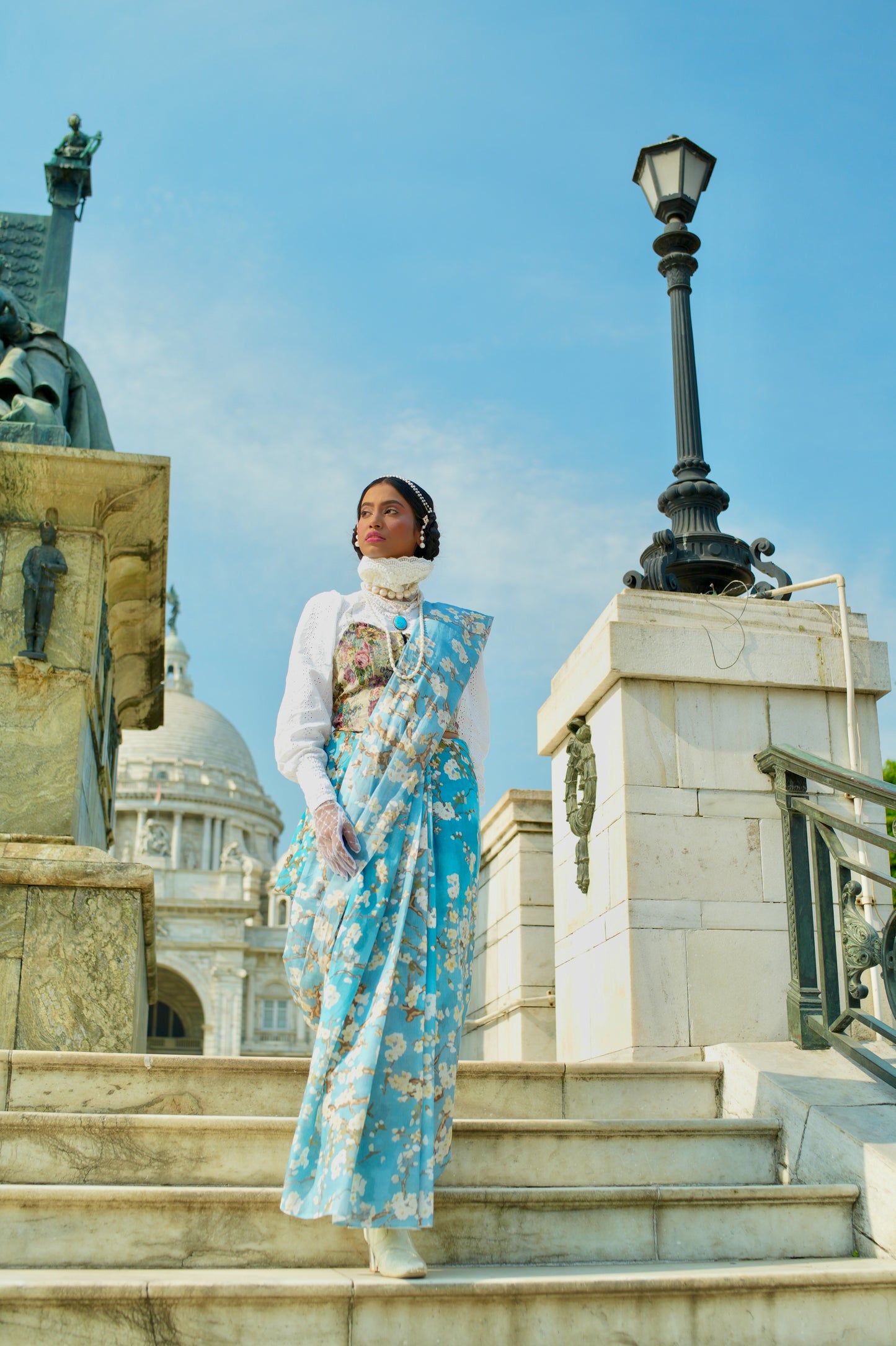 Almond Blossoms Mul Cotton Saree