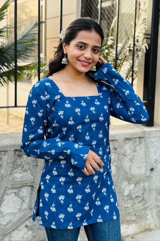 The Zeenat Royal Blue Kurti