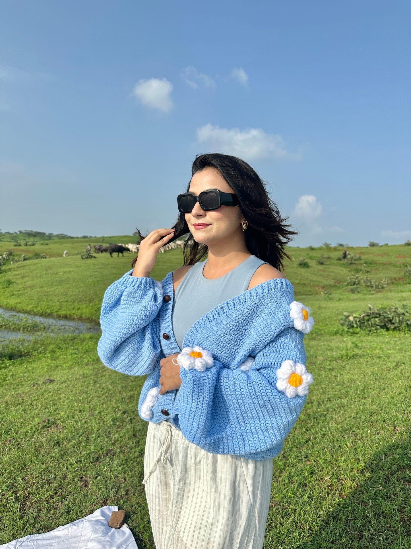 Handmade Chunky Daisy Cardigan