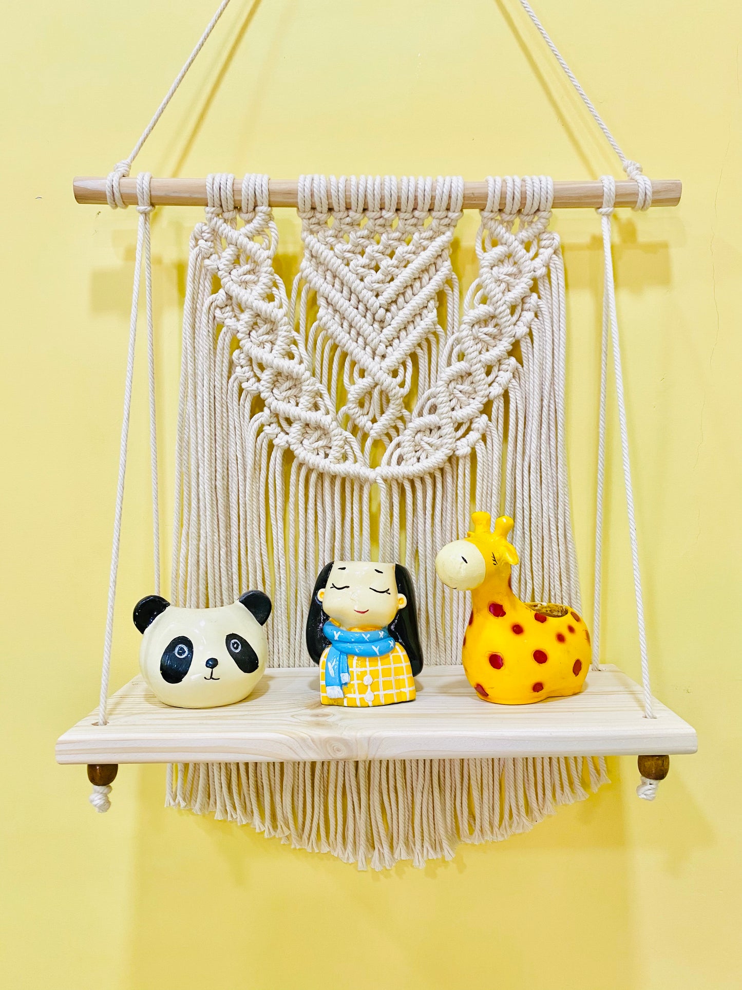 Diamond Floating Macrame Shelf