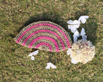 Pink & Brown Striper Pouch