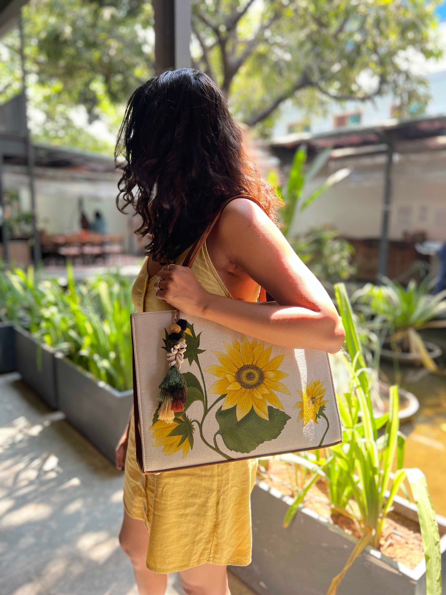 Personalised Hand-painted Sunflower Tote Bag