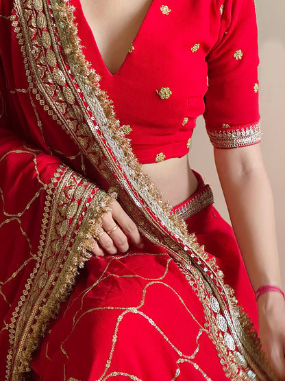 Devi Red Lehenga Set