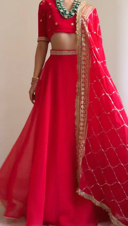 Devi Red Lehenga Set