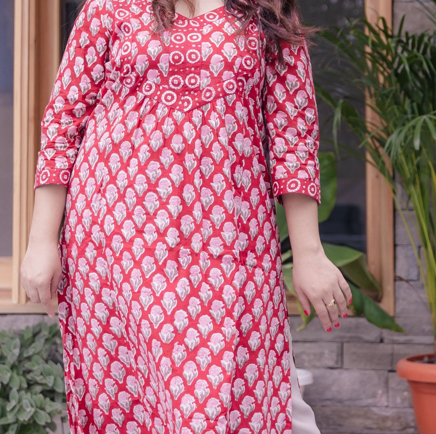 Suhani Sanganeri A-Line Long Cotton Kurta