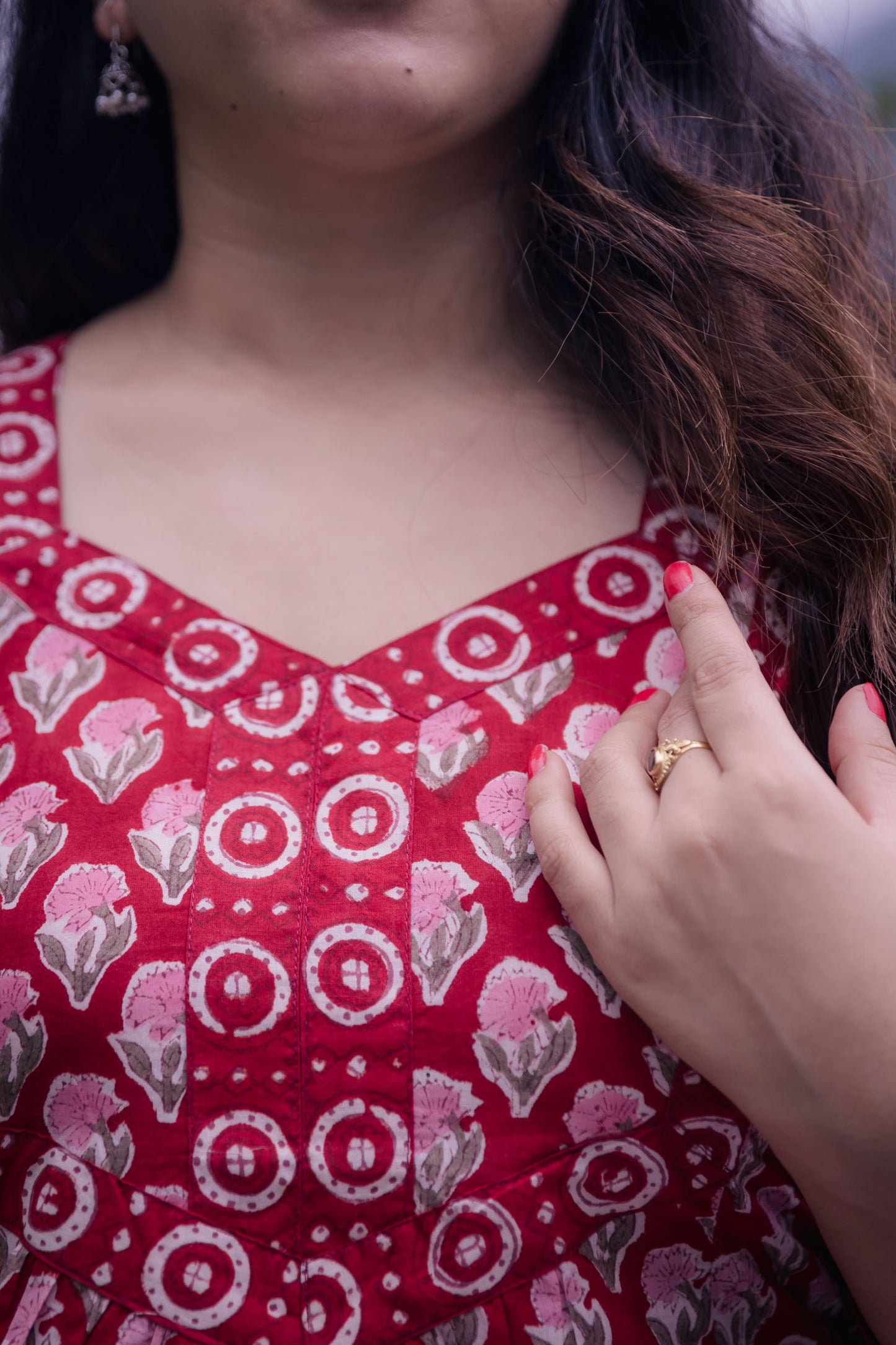 Suhani Sanganeri A-Line Long Cotton Kurta