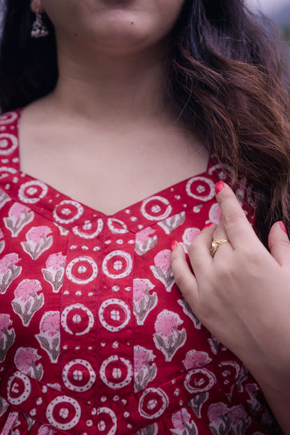 Suhani Sanganeri A-Line Long Cotton Kurta