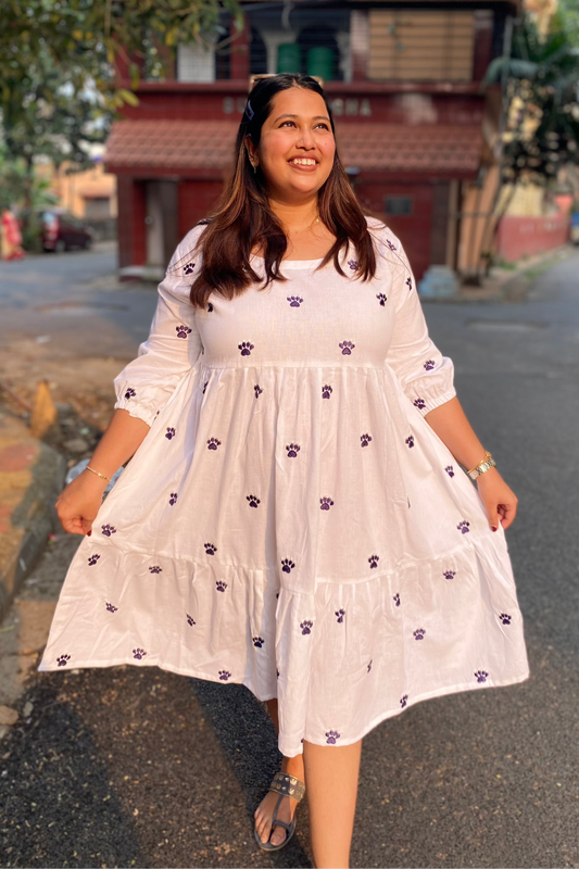 Pawsome Embroidered Cotton Dress