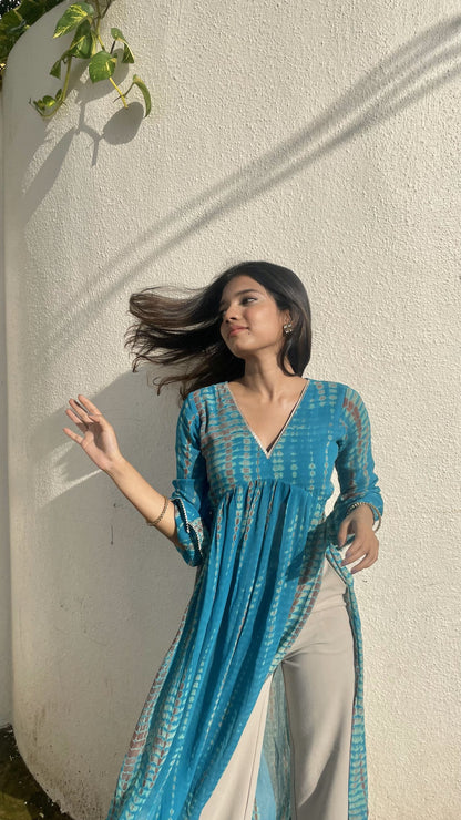 Mohra Shibori Georgette Kurta