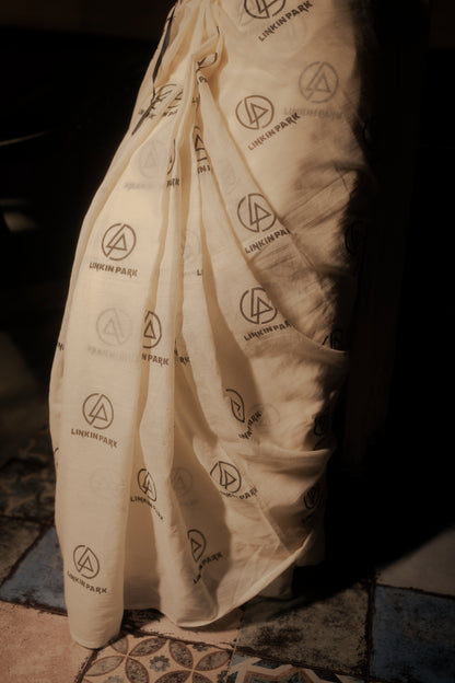 Linkin Park Off-white Cotton Saree