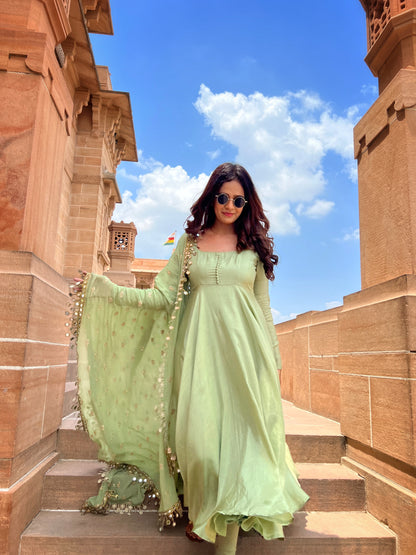 Rubab Pista Green Suit