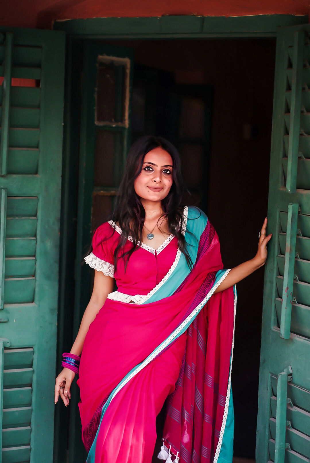 Strawberry Blast Pink Cotton Handloom Saree