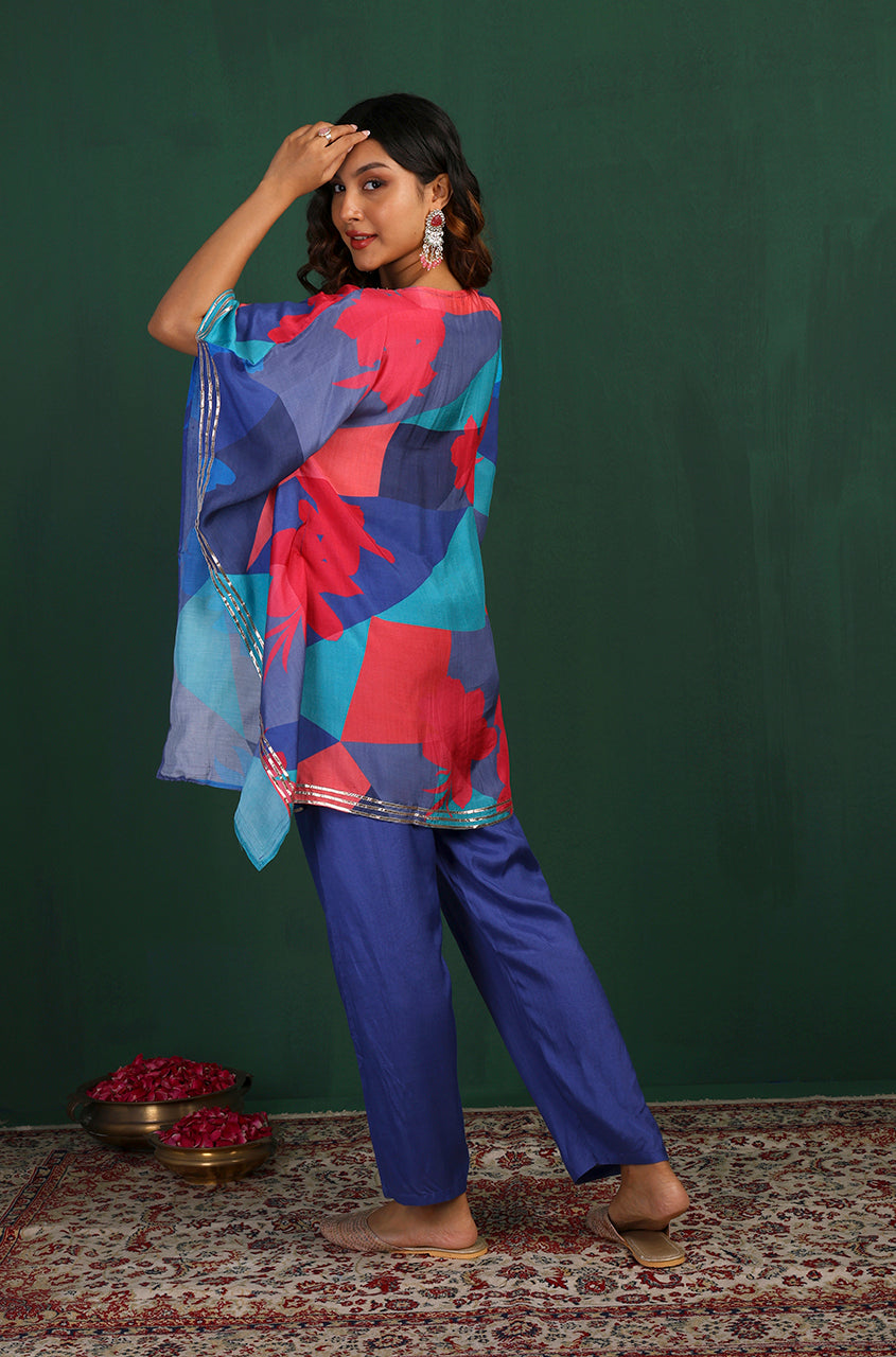 Masakali Yellow/Blue Two Piece Kaftan Set