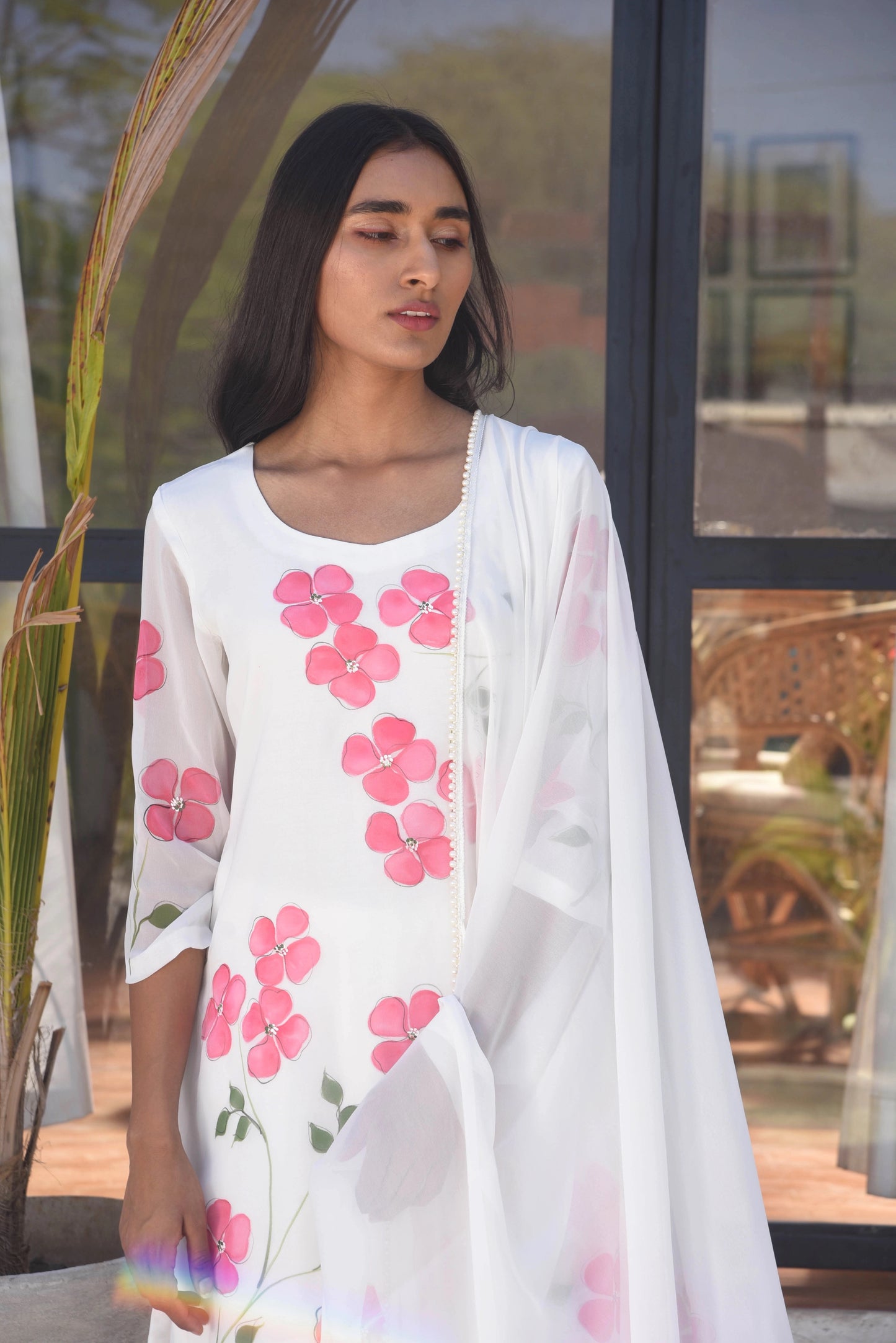 Dogwood Sharara Set in White