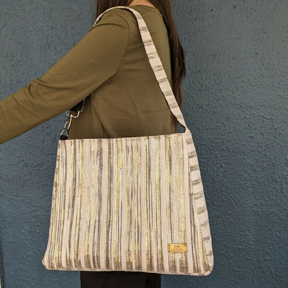 Upcycled Handwoven: Trapeze Tote 