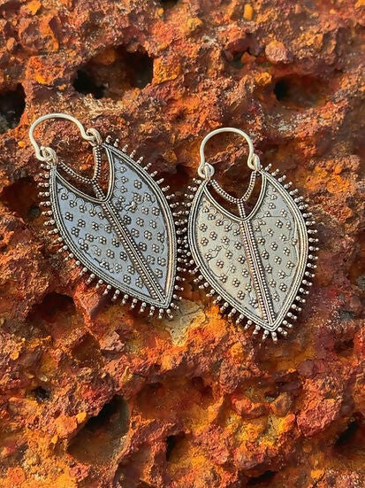 Ambiya Silver Antique Finish Brass Earrings