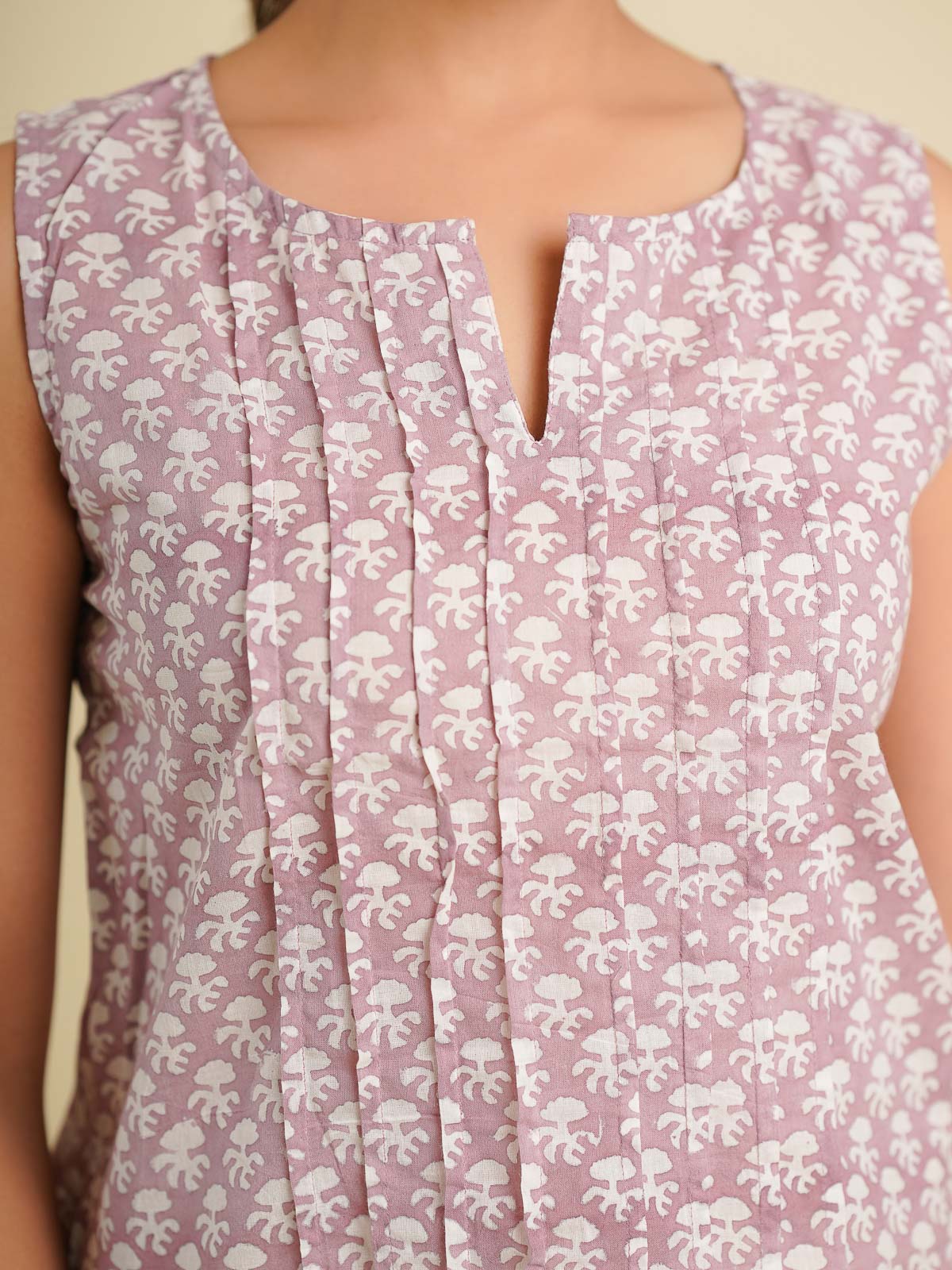 Kamal Pintucks Sleeveless Top