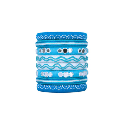 Tapi Thread Embroidered Mirror Bangle Set