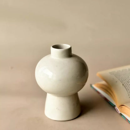 Mushroom Ceramic Vase With Dried Bunch