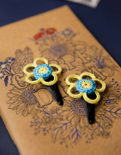 Flower Hair Clips Set Dahlia