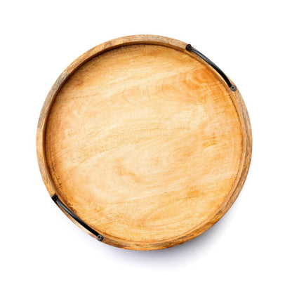 Tray Wooden - Wooden Round D Handle