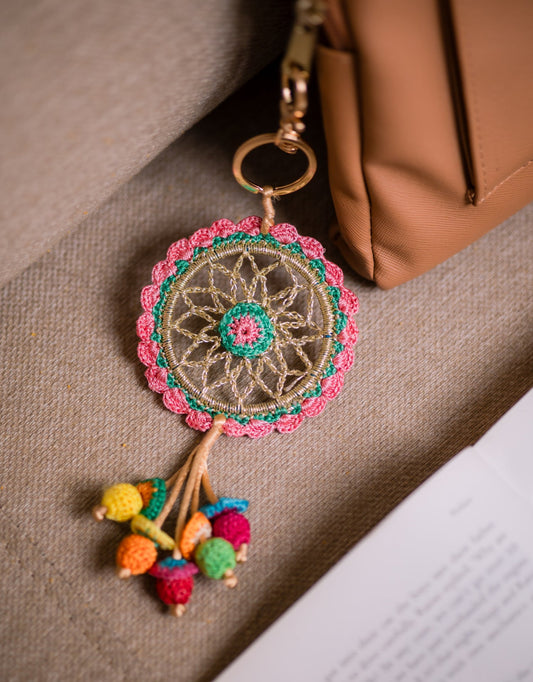 Boho Bag Charm - Handcrafted Dreamcatcher