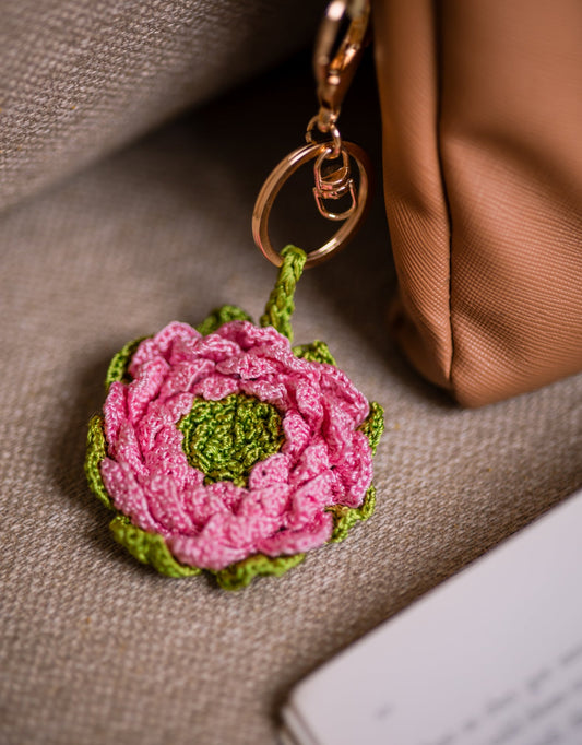 Boho Bag Charm - Gulabi Camelia