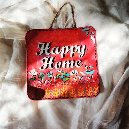 Happy Home 3D Square Wall Plate