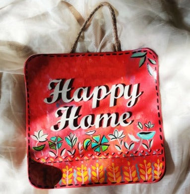 Happy Home 3D Square Wall Plate