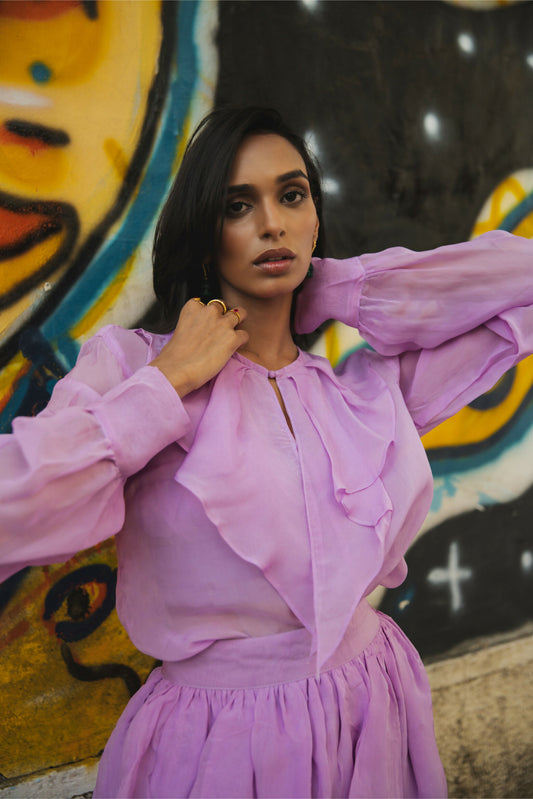 Ember Purple Organza Shirt