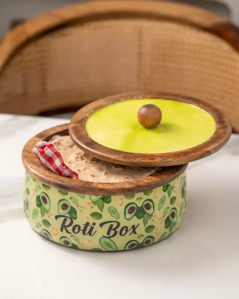 Avocado Mango Wood Handcrafted Roti Box – Local Nation