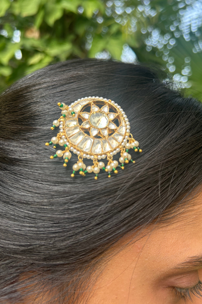 Chandrama Kundan Hair Clips