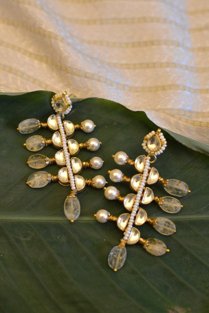 Shanpadi Polki Earrings in Citrine Yellow