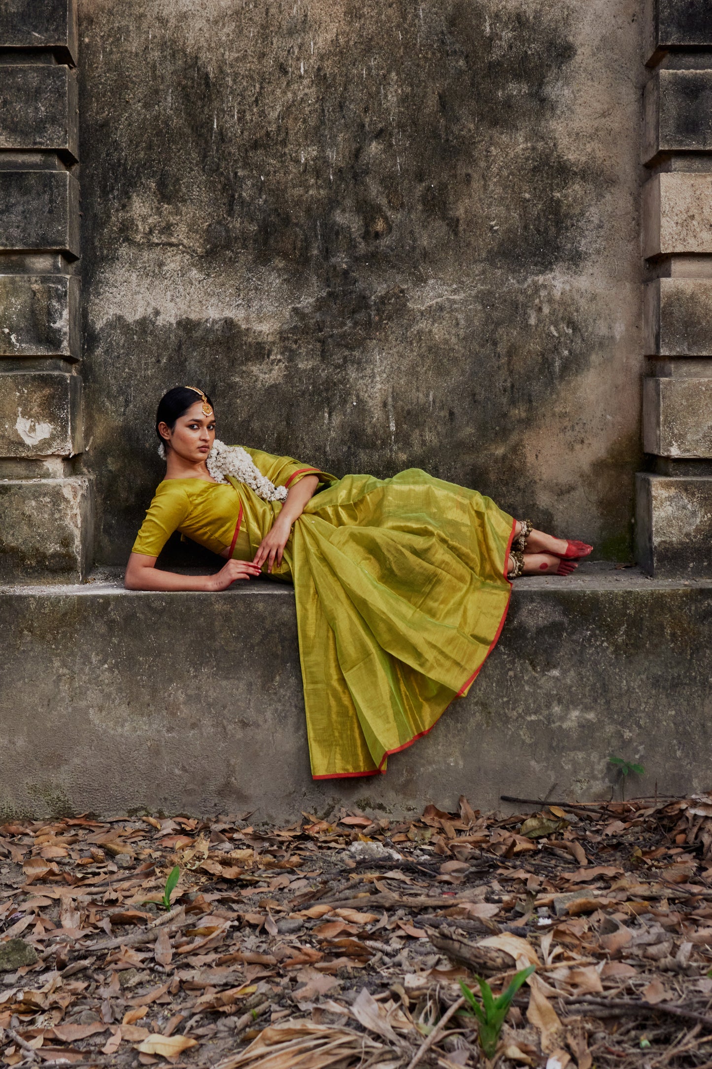 Kapittha Green Tissue Saree