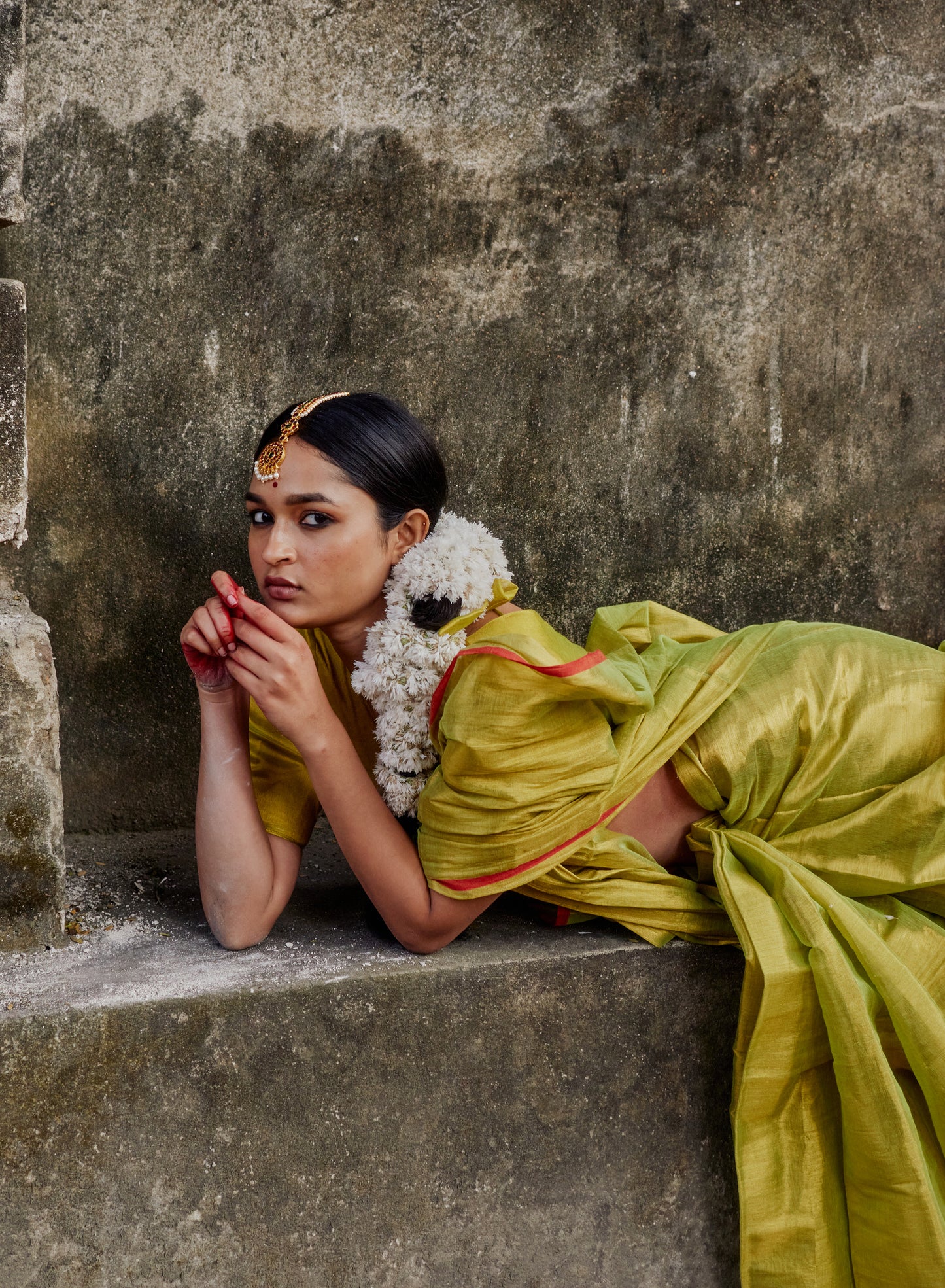 Kapittha Green Tissue Saree