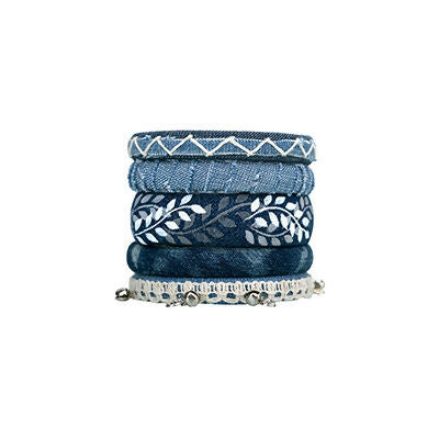 Marvellous Denim Bangle Set