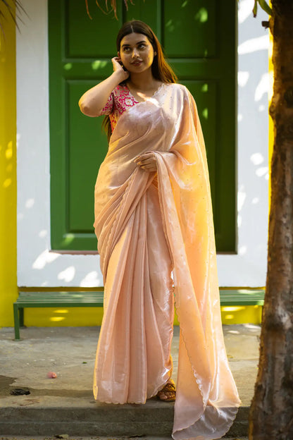Scallop Border Organza Saree