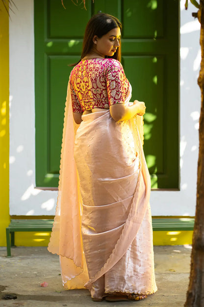 Scallop Border Organza Saree